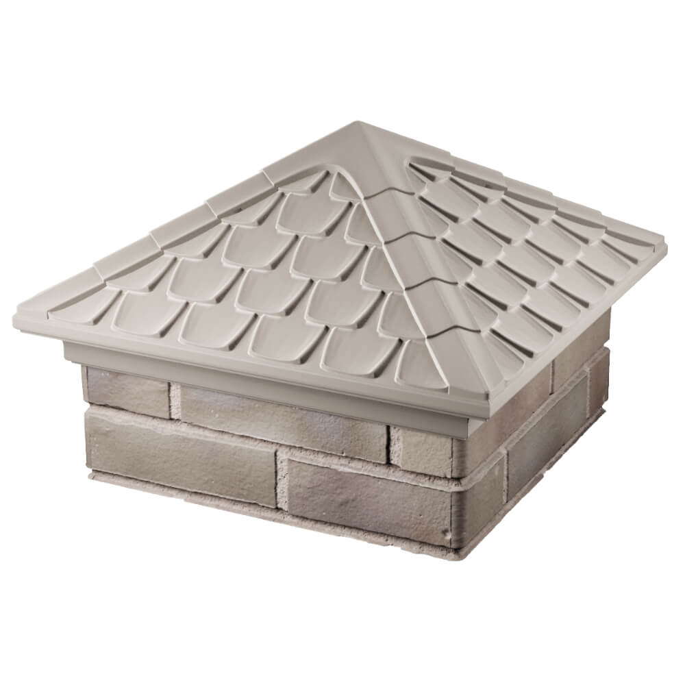 Колпак Zking Эльбрус Бежевый на столб 1.5х1.5 кирпича (385х385мм) в Новороссийске фото