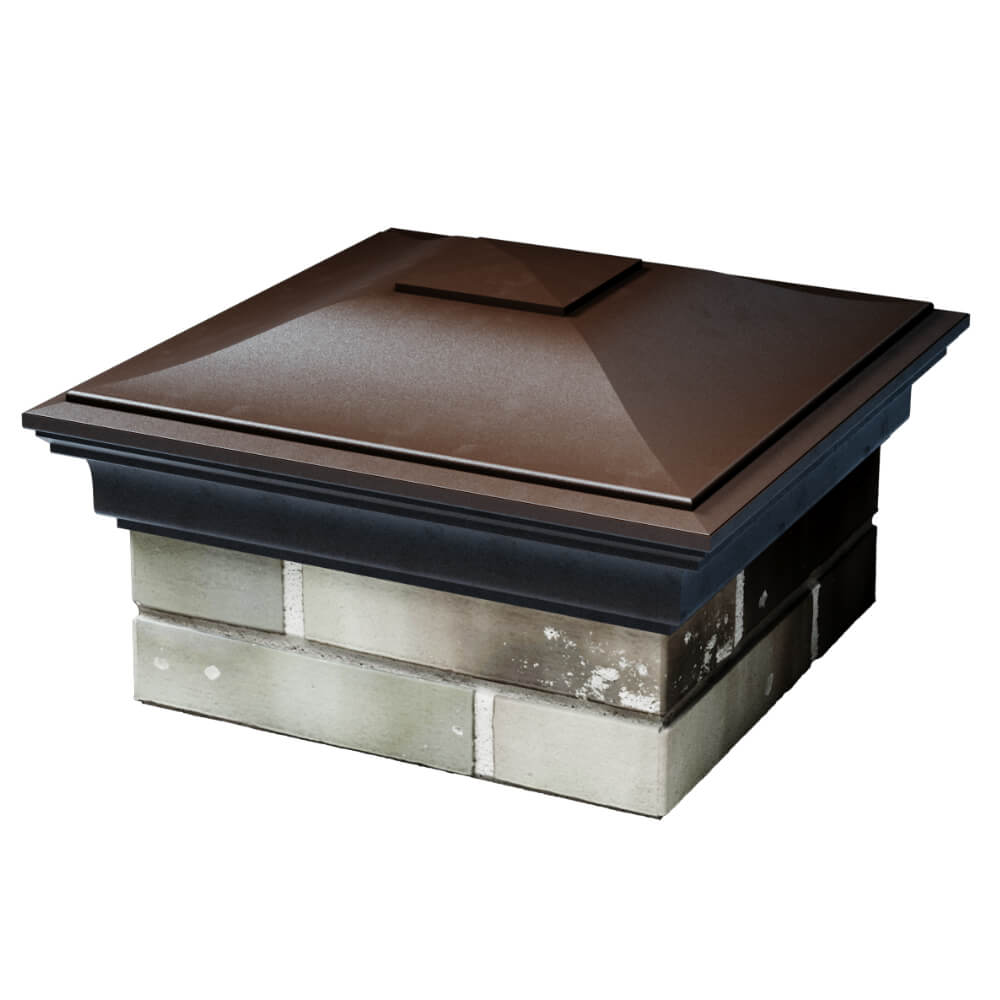 Колпак Zking Монблан Коричневый на столб 1.5х1.5 кирпича (385х385мм) в Новороссийске фото