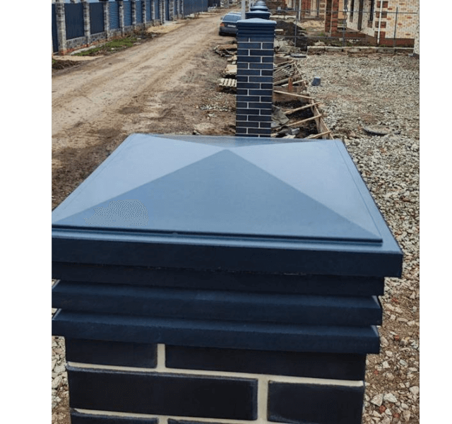 Колпак Zking Бона ХайТек Серый на столб 1.5х1.5 кирпича (385х385мм) в Новороссийске фото