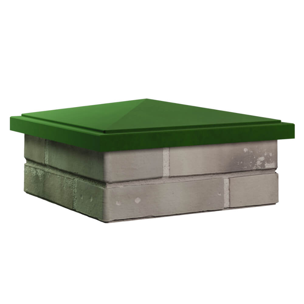 Колпак Zking БонаМоно Зеленый на столб 1.5х1.5 кирпича (385х385, 400х400мм) в Новороссийске фото