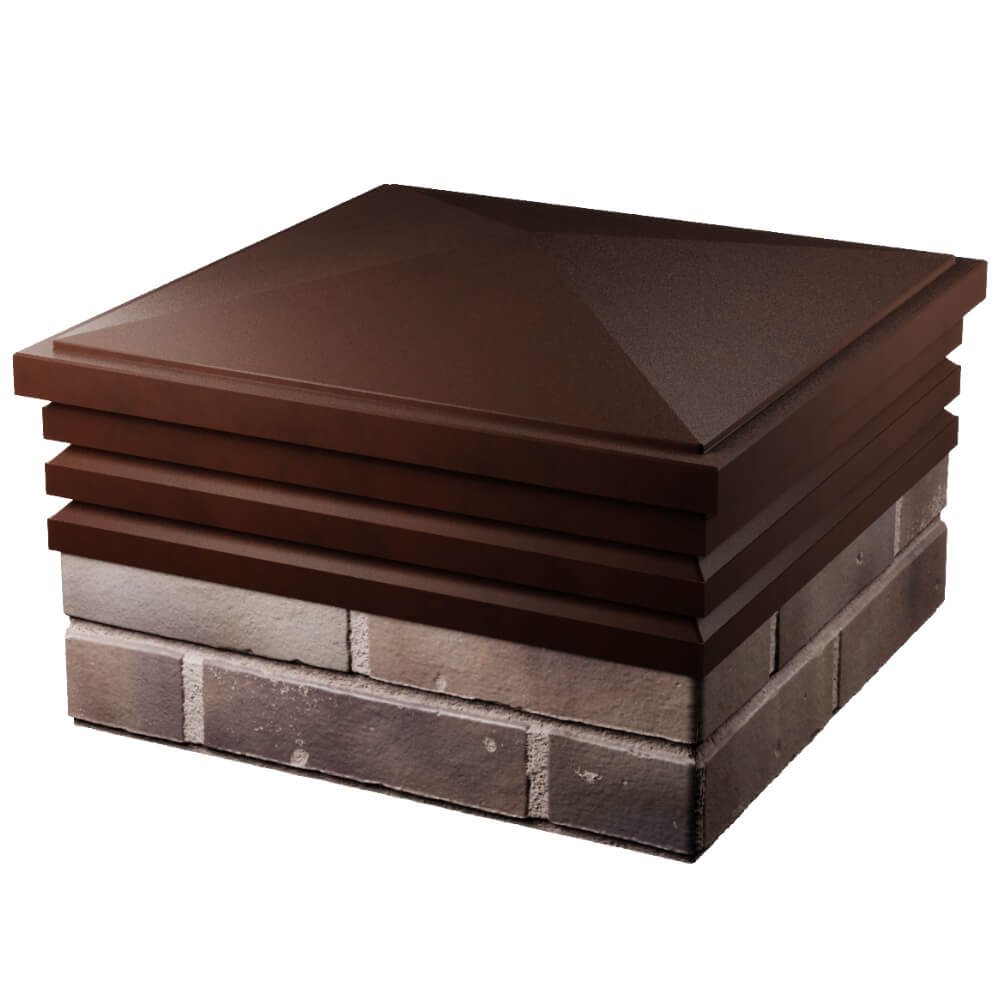 Колпак Zking Бона ХайТек Коричневый на столб 2х2 кирпича (513х513мм) в Новороссийске фото