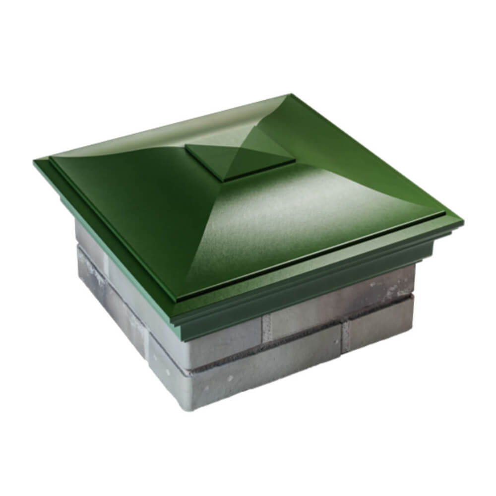 Колпак Zking Монблан Зеленый на столб 1.5х1.5 еврокирпича 0.7НФ (355х355мм) в Новороссийске фото