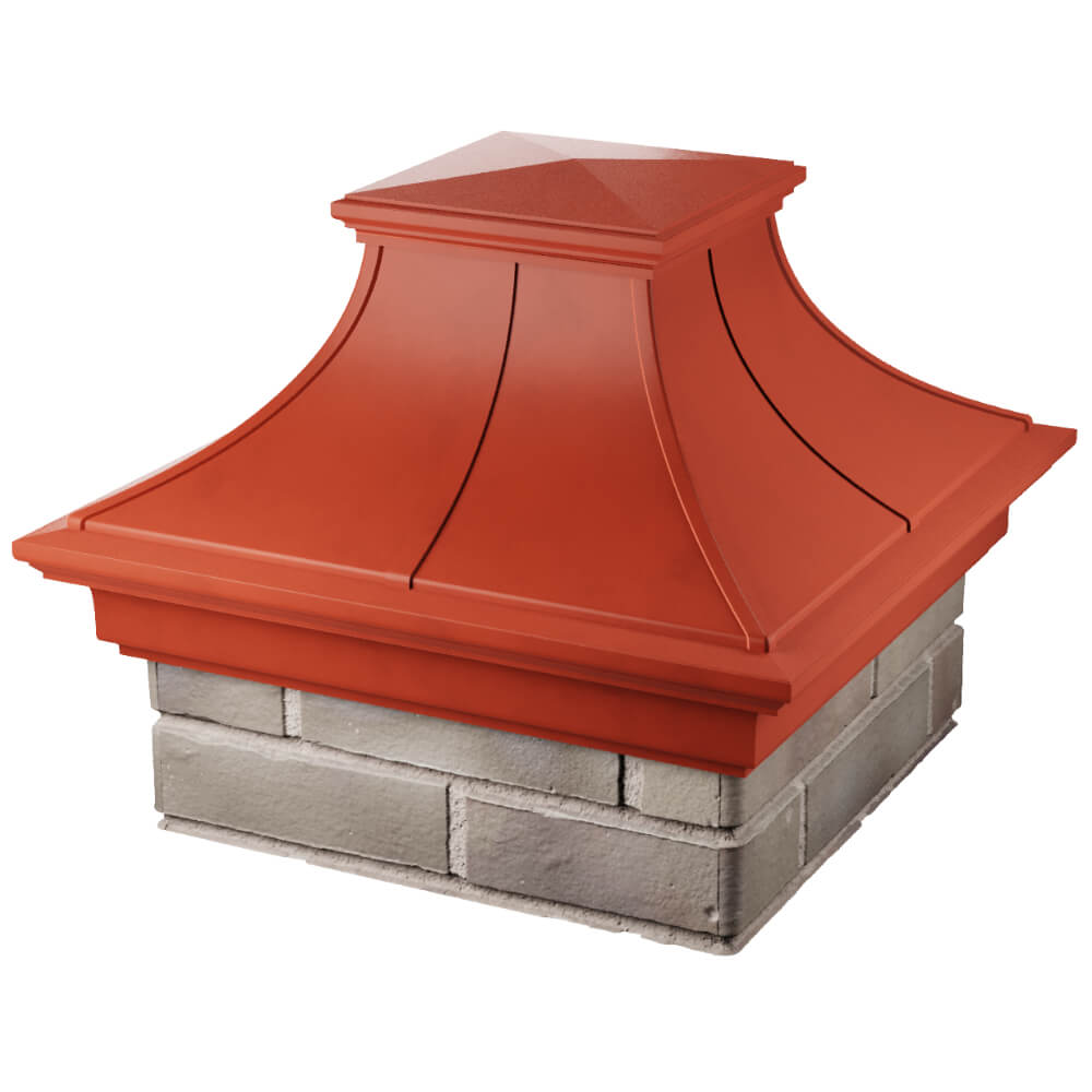 Колпак Zking Монблан Премиум Красный на столб 1.5х1.5 кирпича (385х385мм) в Новороссийске фото