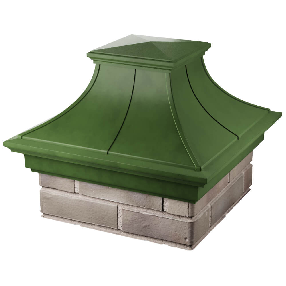 Колпак Zking Монблан Премиум Зеленый на столб 1.5х1.5 кирпича (385х385мм) в Новороссийске фото