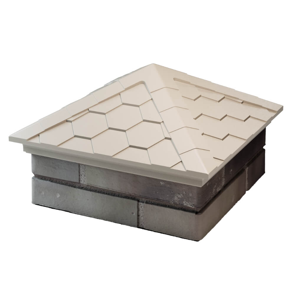 Колпак Zking Эверест Бежевый на столб 1.5х1.5 кирпича (390х390мм) в Новороссийске фото