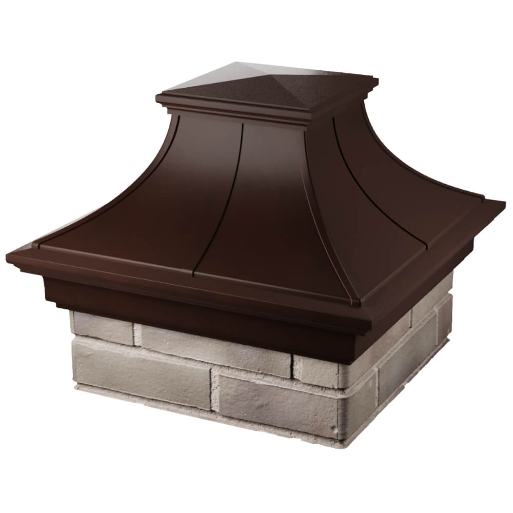 Колпак Zking Монблан Премиум Коричневый на столб 1.5х1.5 кирпича (385х385мм) в Новороссийске фото