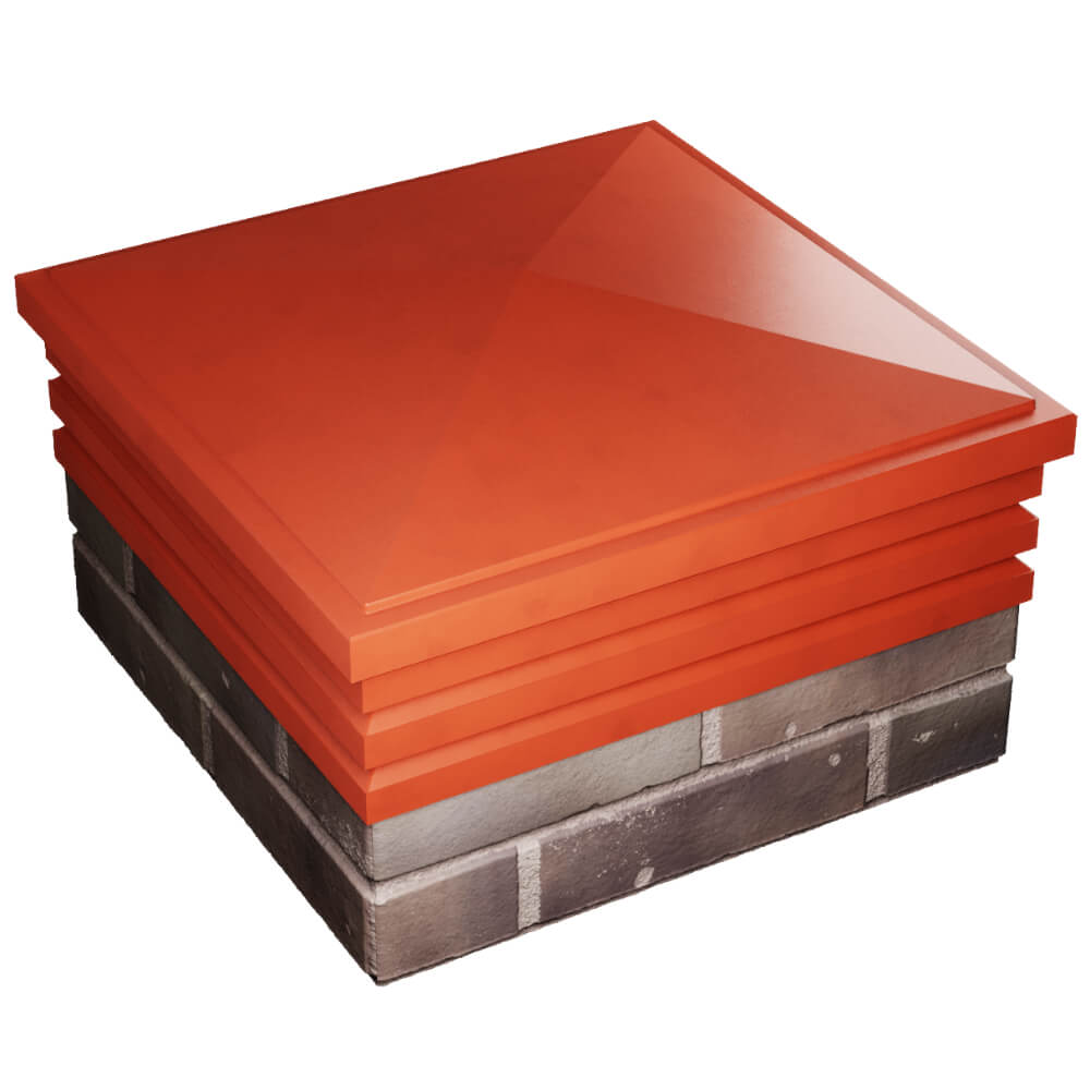 Колпак Zking Бона ХайТек Красный на столб 2х2 кирпича (513х513мм) в Новороссийске фото