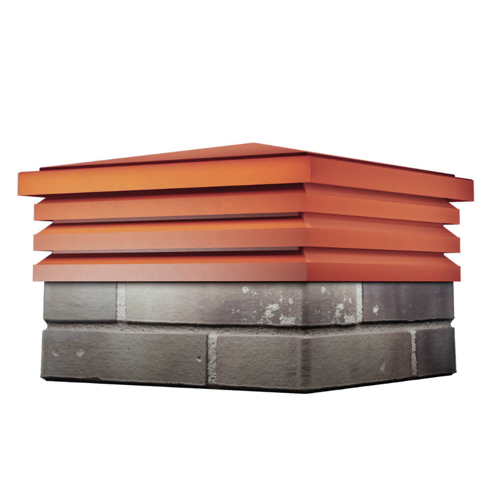 Колпак Zking Бона ХайТек Красный на столб 1.5х1.5 кирпича (385х385мм) в Новороссийске фото