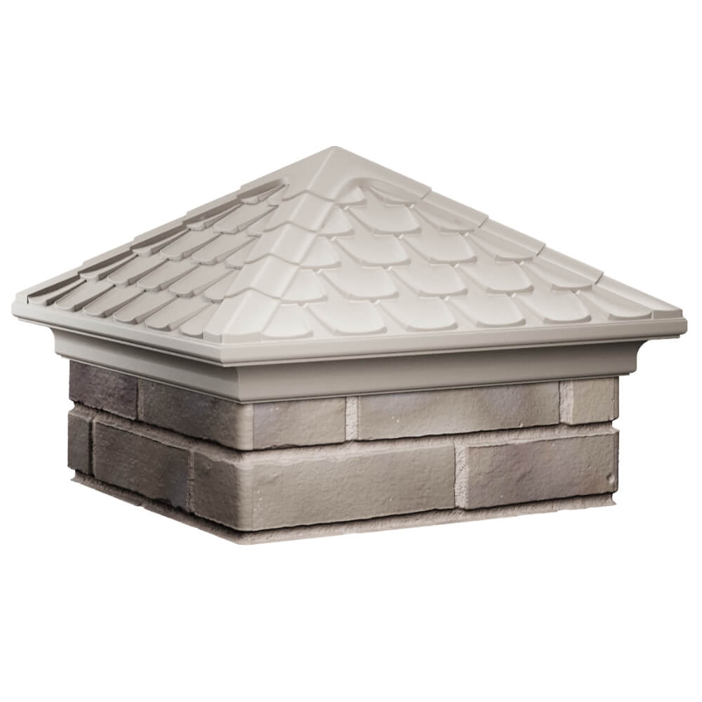 Колпак Zking Эльбрус Бежевый на столб 1.5х1.5 кирпича (385х385мм) в Новороссийске фото