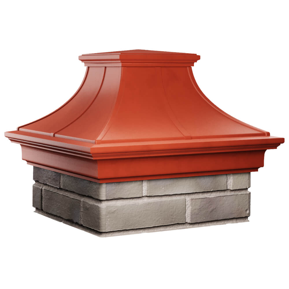 Колпак Zking Монблан Премиум Красный на столб 1.5х1.5 кирпича (385х385мм) в Новороссийске фото
