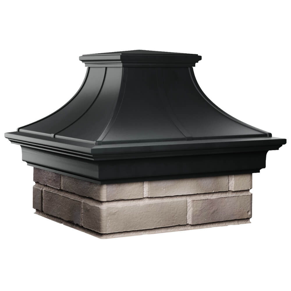 Колпак Zking Монблан Премиум Черный на столб 1.5х1.5 кирпича (385х385мм) в Новороссийске фото