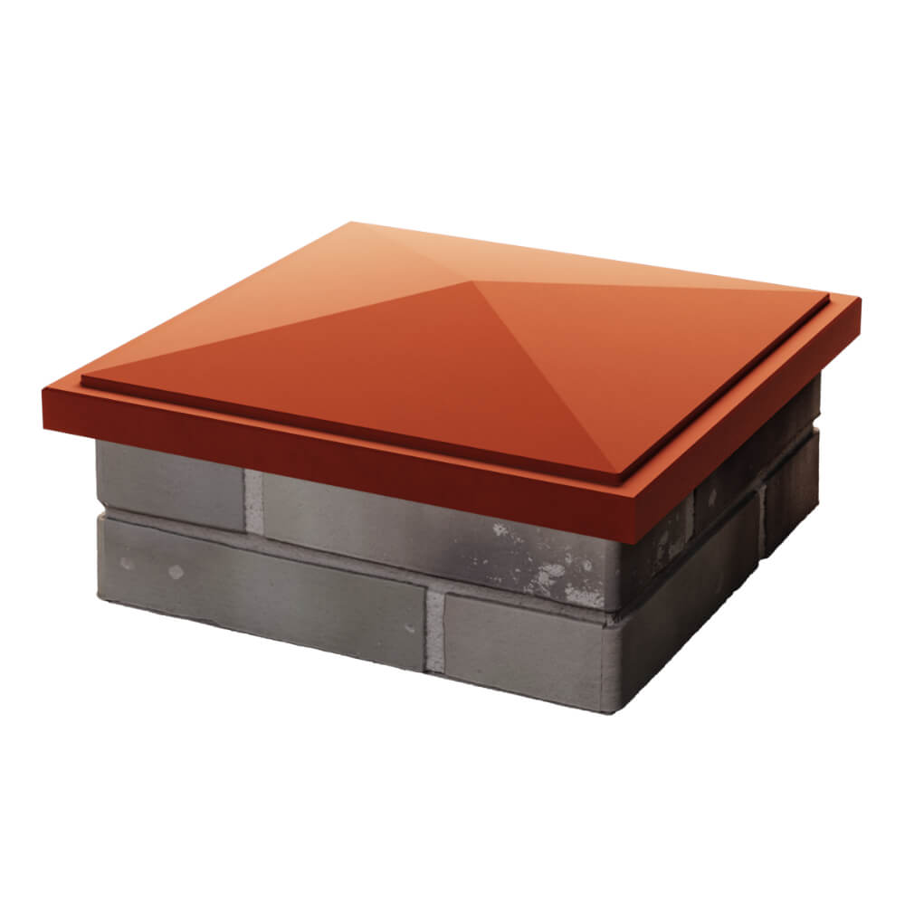 Колпак Zking БонаМоно Красный на столб 1.5х1.5 кирпича (385х385, 400х400мм) в Новороссийске фото