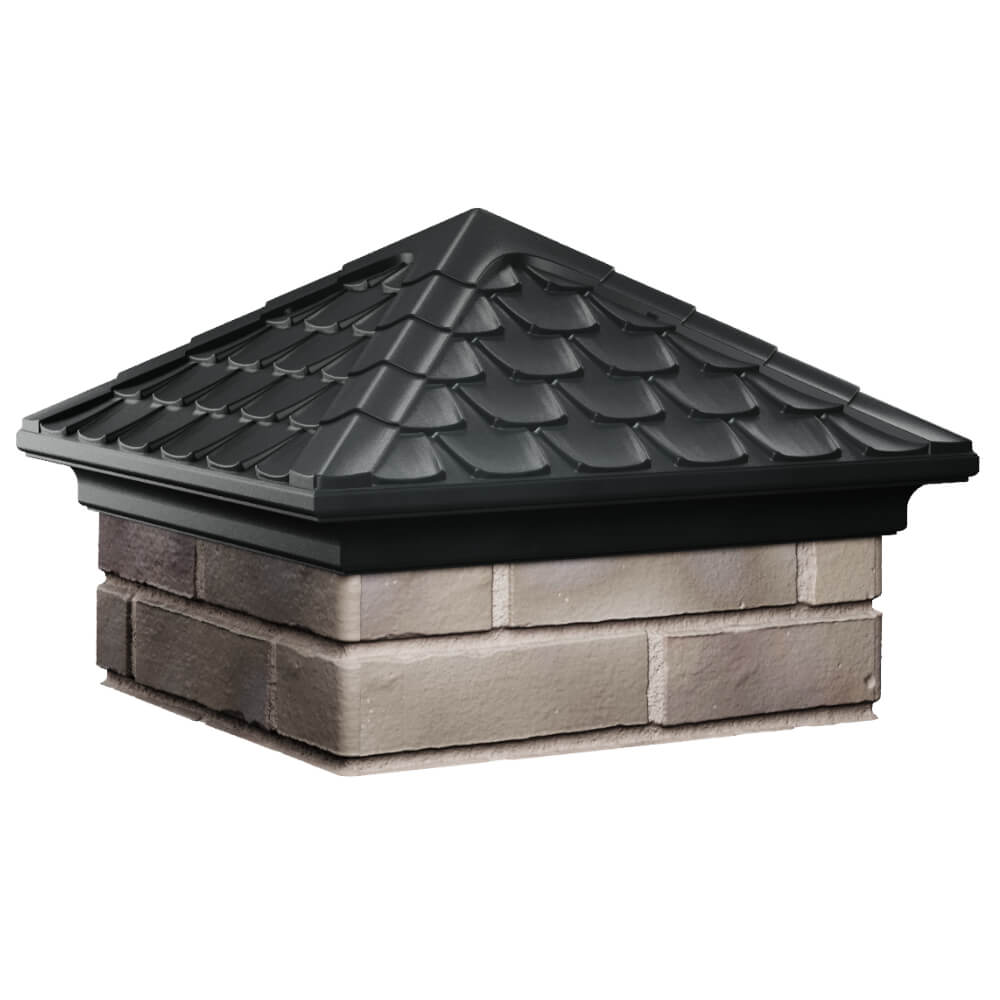 Колпак Zking Эльбрус Черный на столб 1.5х1.5 кирпича (385х385мм) в Новороссийске фото