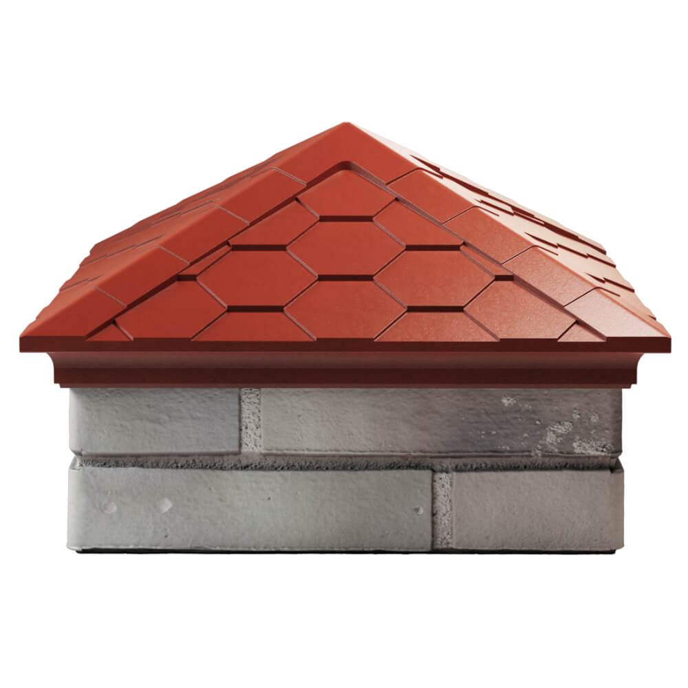 Колпак Zking Эверест Красный на столб 1.5х1.5 кирпича (390х390мм) Новороссийск фото