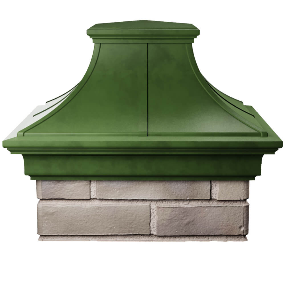Колпак Zking Монблан Премиум Зеленый на столб 1.5х1.5 кирпича (385х385мм) Новороссийск фото