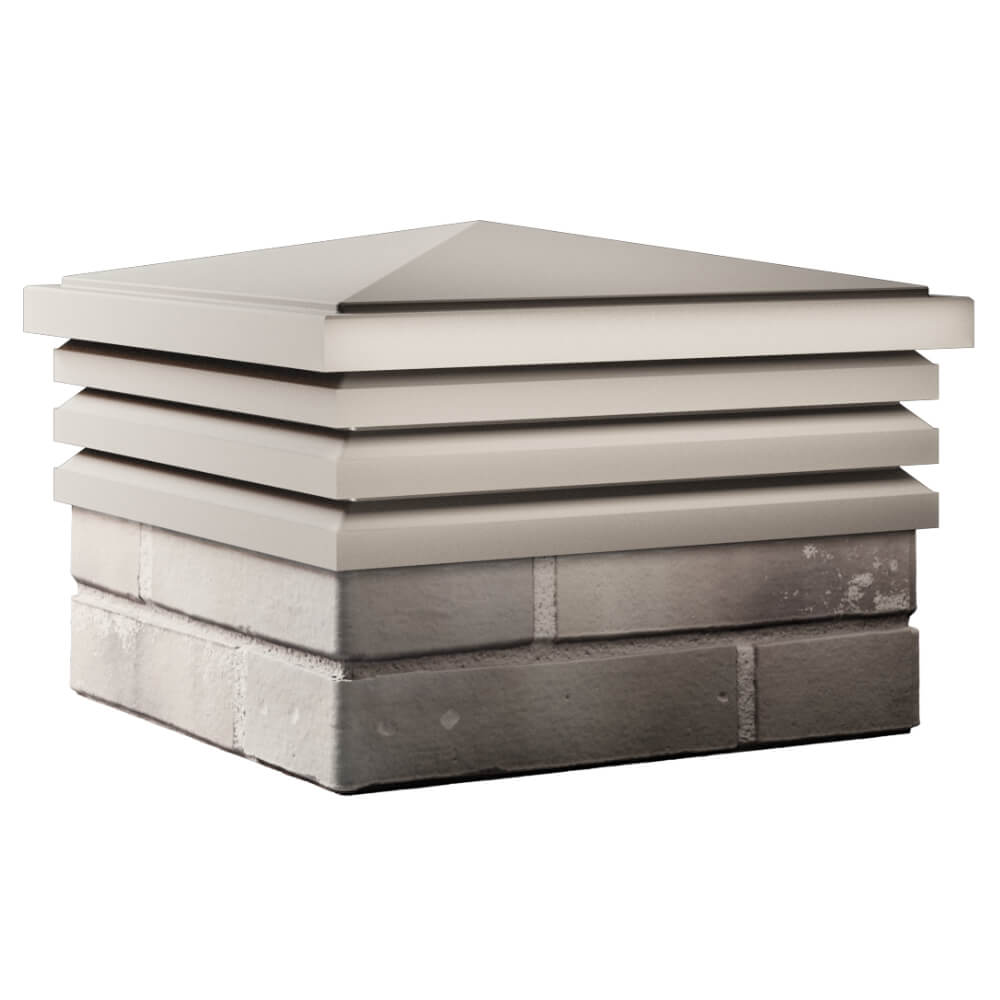 Колпак Zking Бона ХайТек Бежевый на столб 1.5х1.5 кирпича (385х385мм) в Новороссийске фото