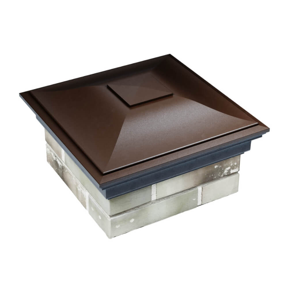 Колпак Zking Монблан Коричневый на столб 1.5х1.5 еврокирпича 0.7НФ (355х355мм) в Новороссийске фото