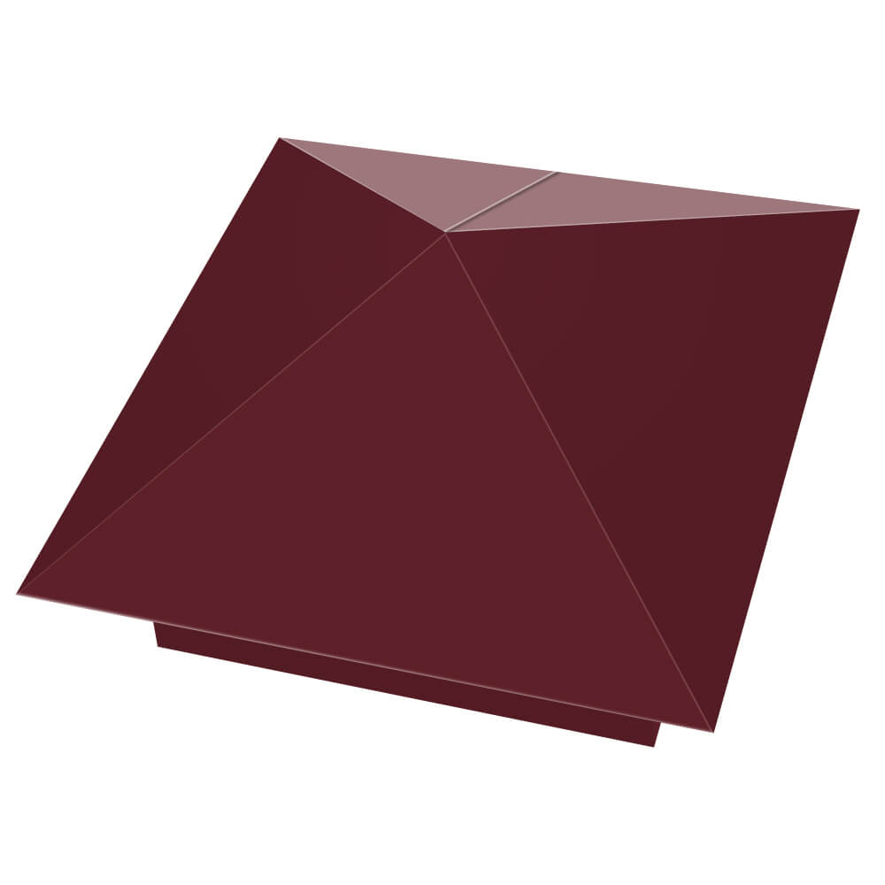 Колпак металлический 390х390мм RAL3005 Красное Вино заборный Новороссийск фото