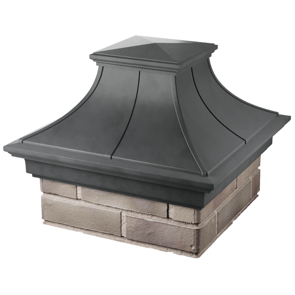 Колпак Zking Монблан Премиум Серый на столб 1.5х1.5 кирпича (385х385мм) в Новороссийске фото