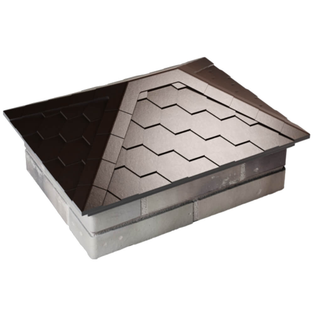 Колпак Zking Эверест Коричневый на столб 2х1.5 кирпича (520х390мм) Новороссийск фото