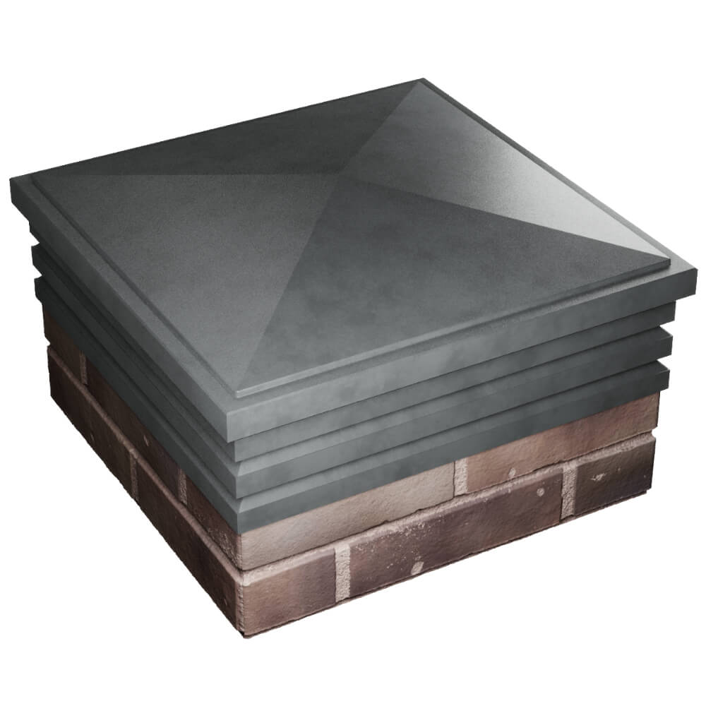 Колпак Zking Бона ХайТек Серый на столб 2х2 кирпича (513х513мм) в Новороссийске фото