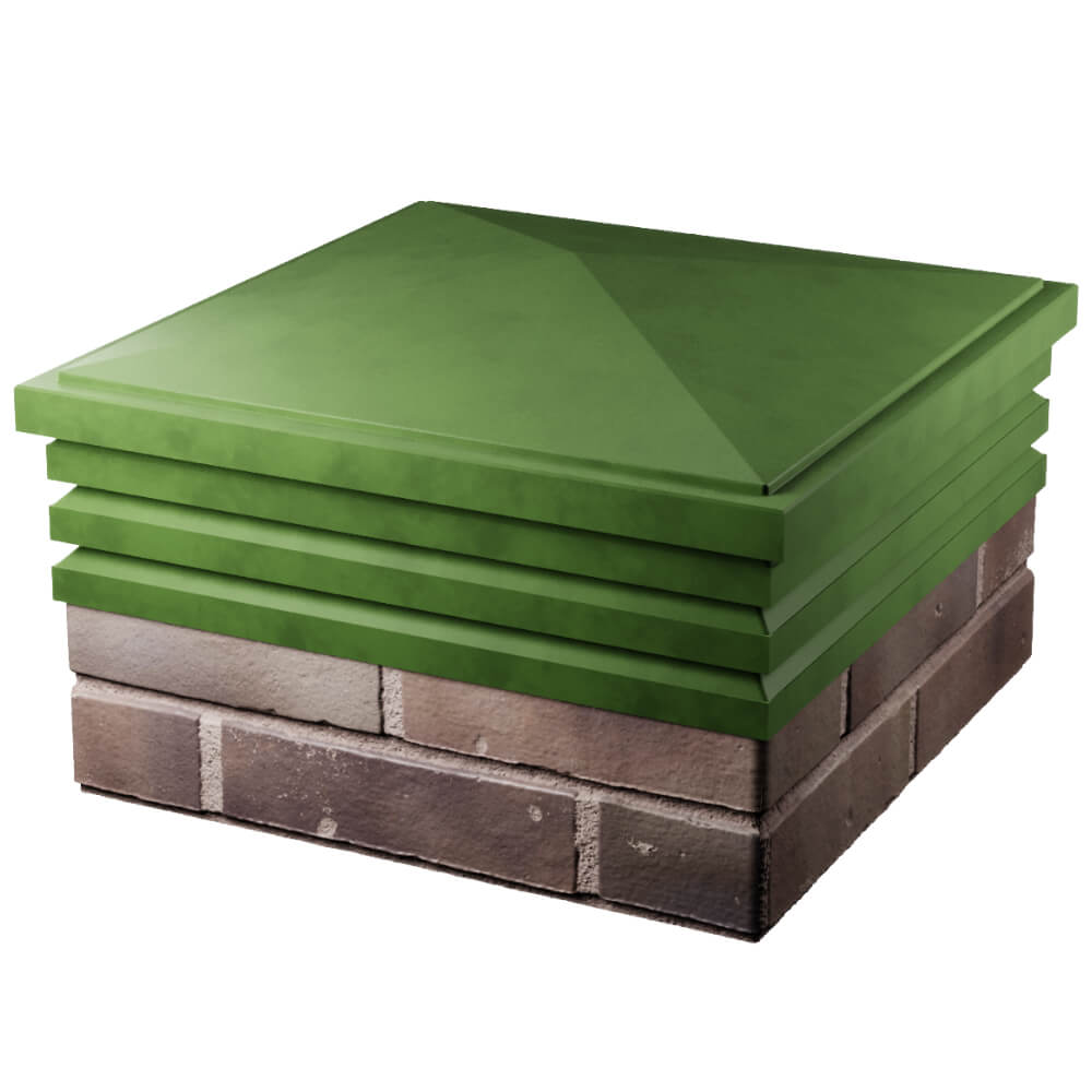 Колпак Zking Бона ХайТек Зеленый на столб 2х2 кирпича (513х513мм) в Новороссийске фото