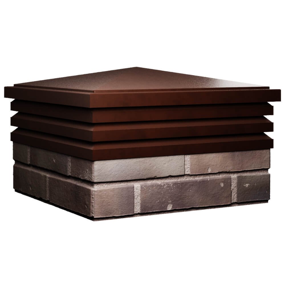 Колпак Zking Бона ХайТек Коричневый на столб 2х2 кирпича (513х513мм) в Новороссийске фото