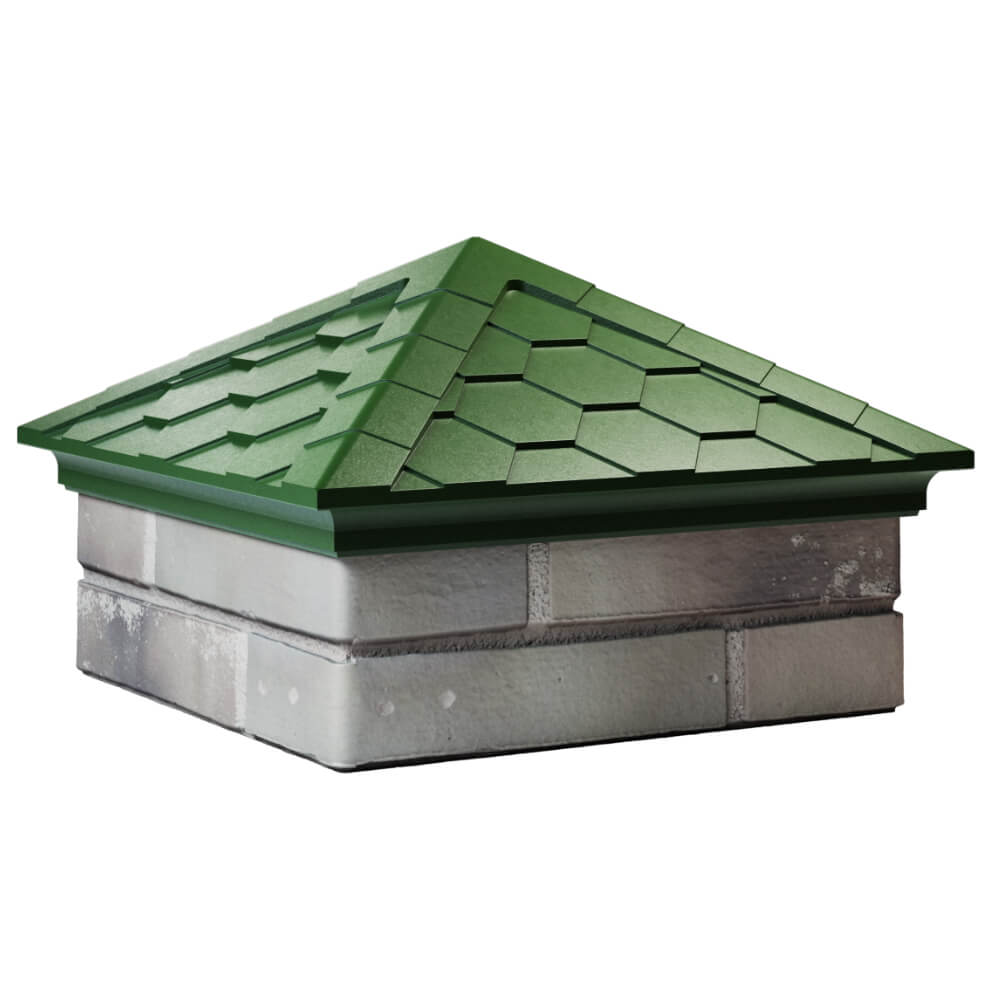 Колпак Zking Эверест Зеленый на столб 1.5х1.5 кирпича (390х390мм) в Новороссийске фото