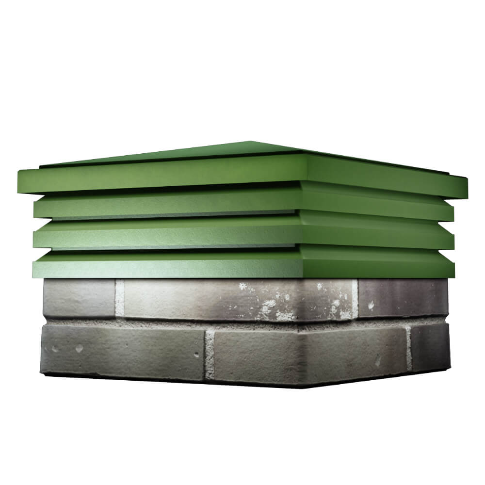 Колпак Zking Бона ХайТек Зеленый на столб 1.5х1.5 кирпича (385х385мм) в Новороссийске фото