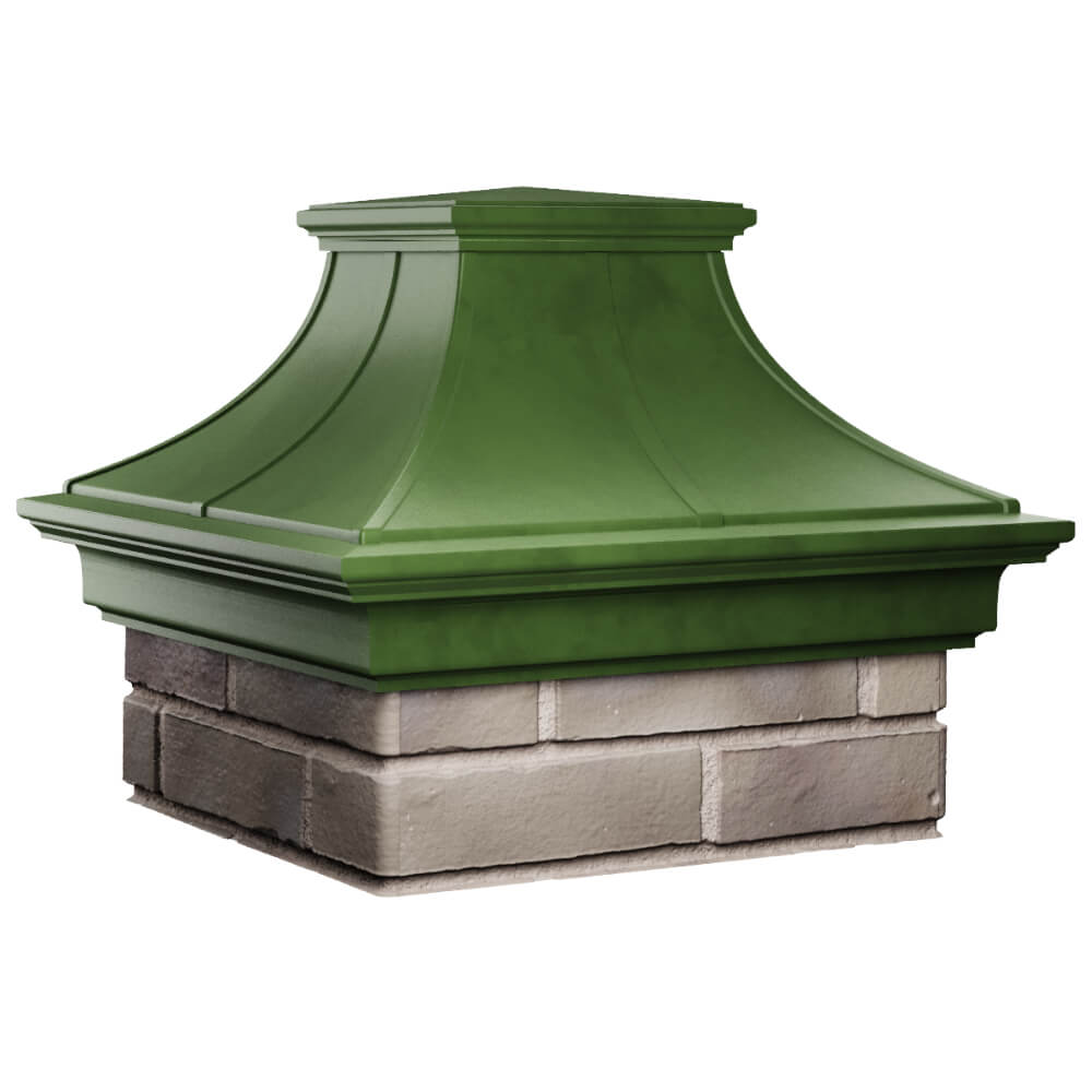 Колпак Zking Монблан Премиум Зеленый на столб 1.5х1.5 кирпича (385х385мм) в Новороссийске фото