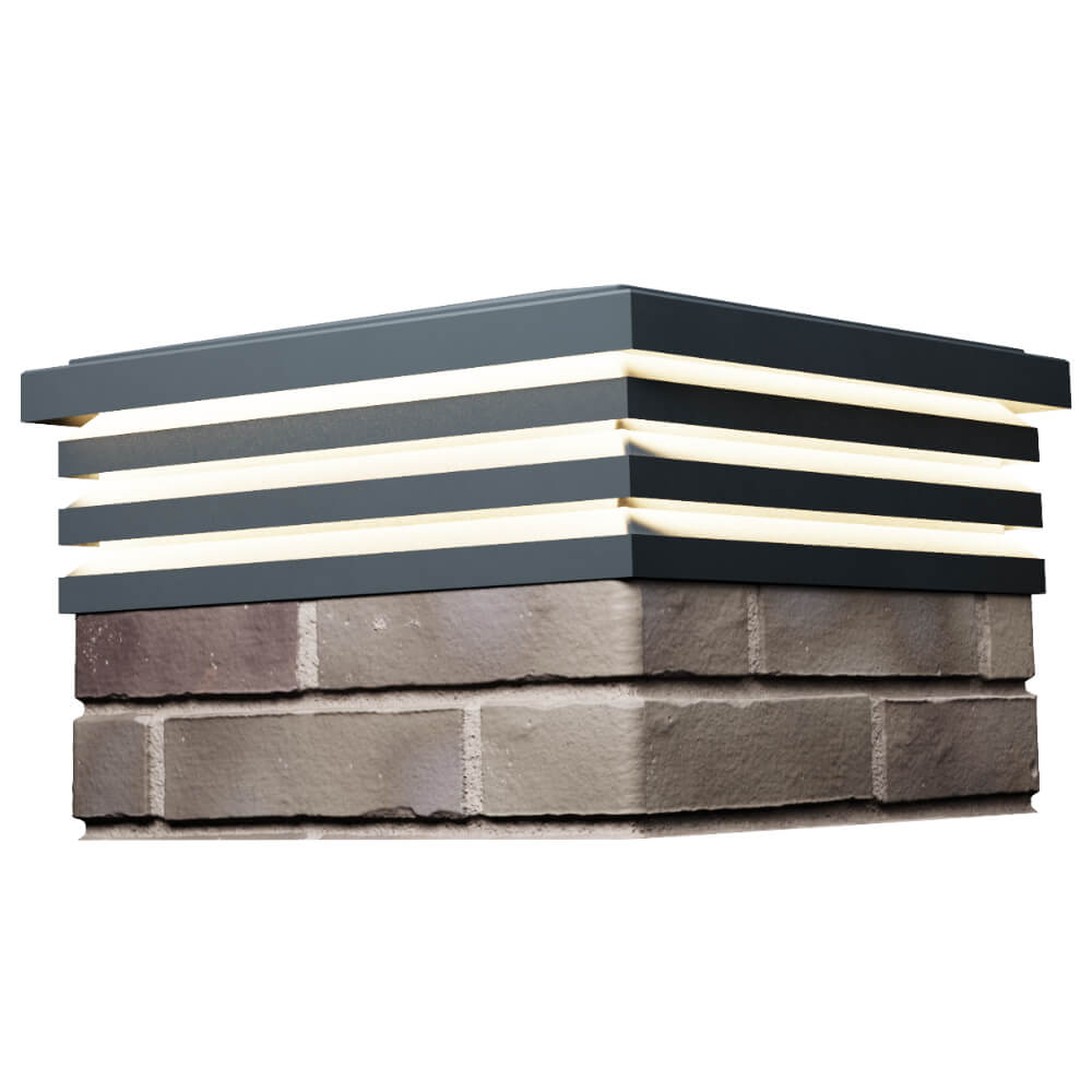 Колпак Zking Бона ХайТек Серый на столб 1.5х1.5 кирпича (385х385мм) с подсветкой в Новороссийске фото