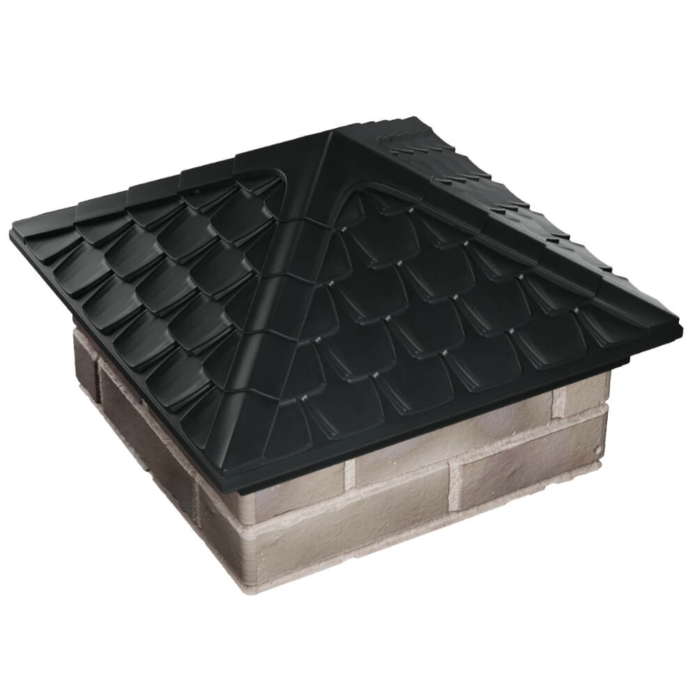 Колпак Zking Эльбрус Черный на столб 1.5х1.5 кирпича (385х385мм) в Новороссийске фото