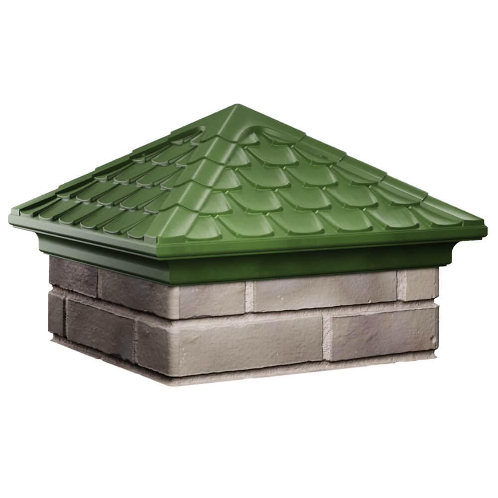Колпак Zking Эльбрус Зеленый на столб 1.5х1.5 кирпича (385х385мм) в Новороссийске фото