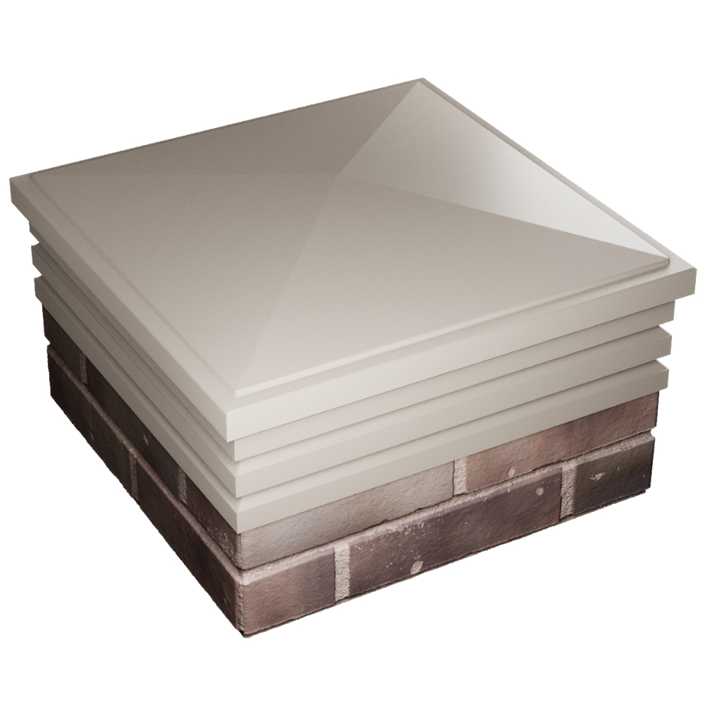 Колпак Zking Бона ХайТек Бежевый на столб 2х2 кирпича (513х513мм) в Новороссийске фото