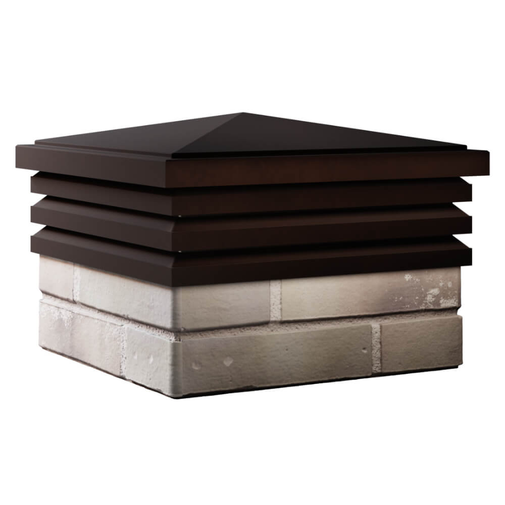 Колпак Zking Бона ХайТек Коричневый на столб 1.5х1.5 кирпича (385х385мм) в Новороссийске фото