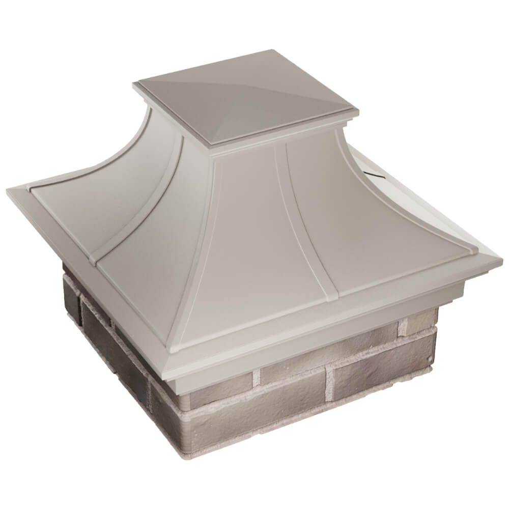 Колпак Zking Монблан Премиум Бежевый на столб 1.5х1.5 кирпича (385х385мм) в Новороссийске фото